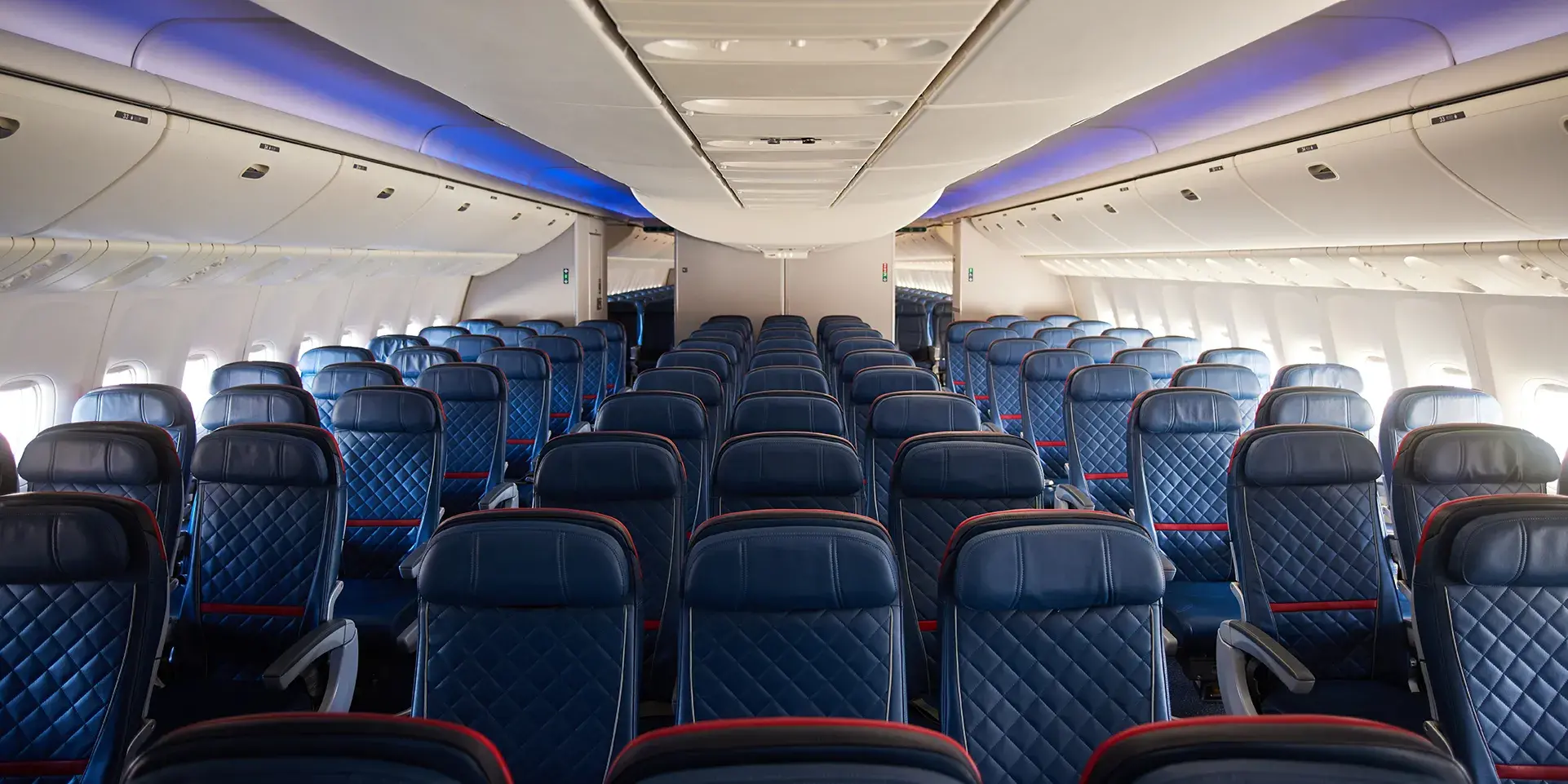 Interior cabin of a the Boeing 777